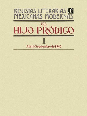 cover image of El hijo pródigo I, abril-septiembre de 1943